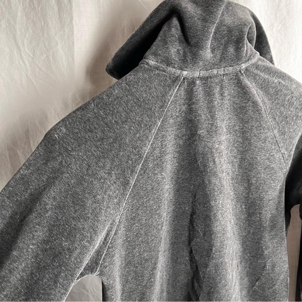 Paul Smith Pink Women M Medium Grey Velour Hoodie Jacket Full Zip Y2K Vintage - Picture 15 of 16